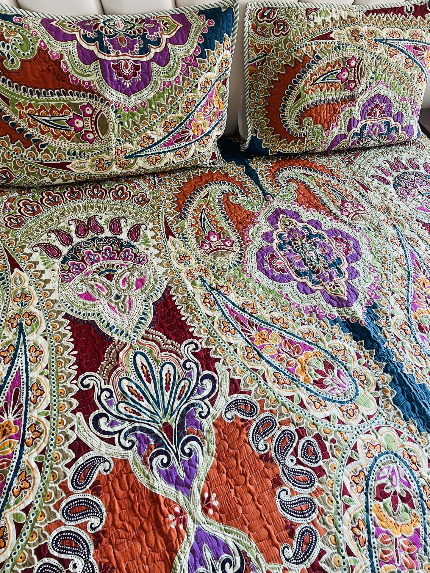 Mughal Quilted Bedcover 3pc Set