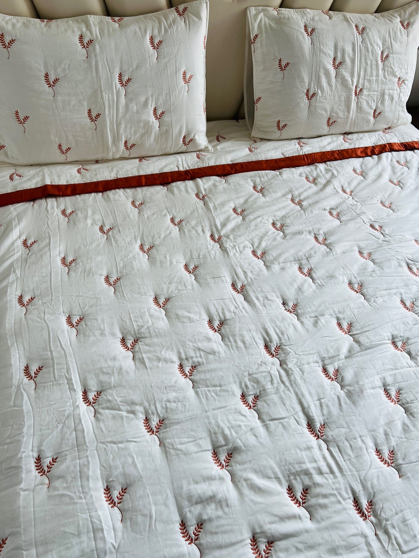 Embroidered Bedcover/Quilt Set