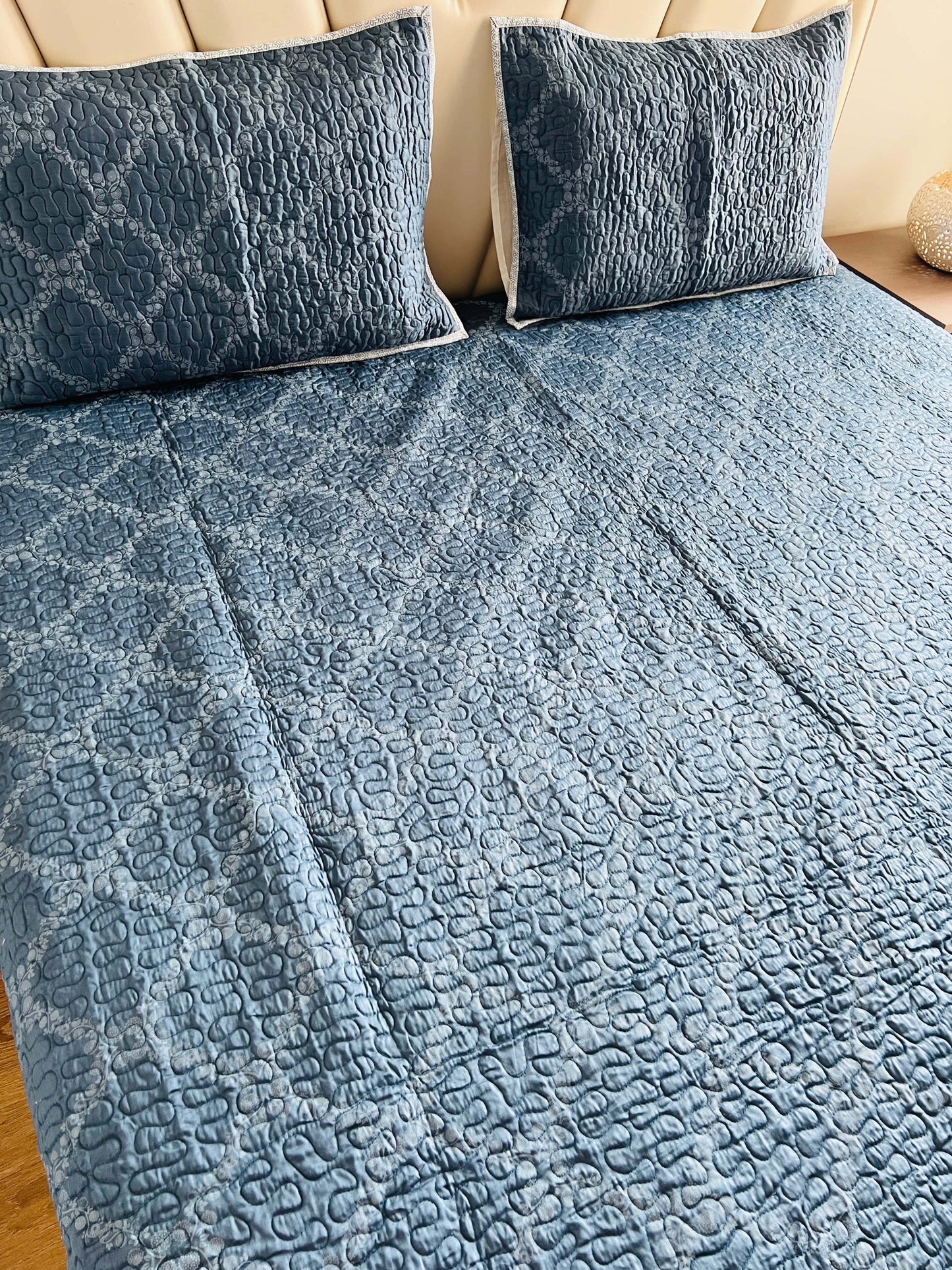 Serene Beige Quilted Bedcover 3pc Set
