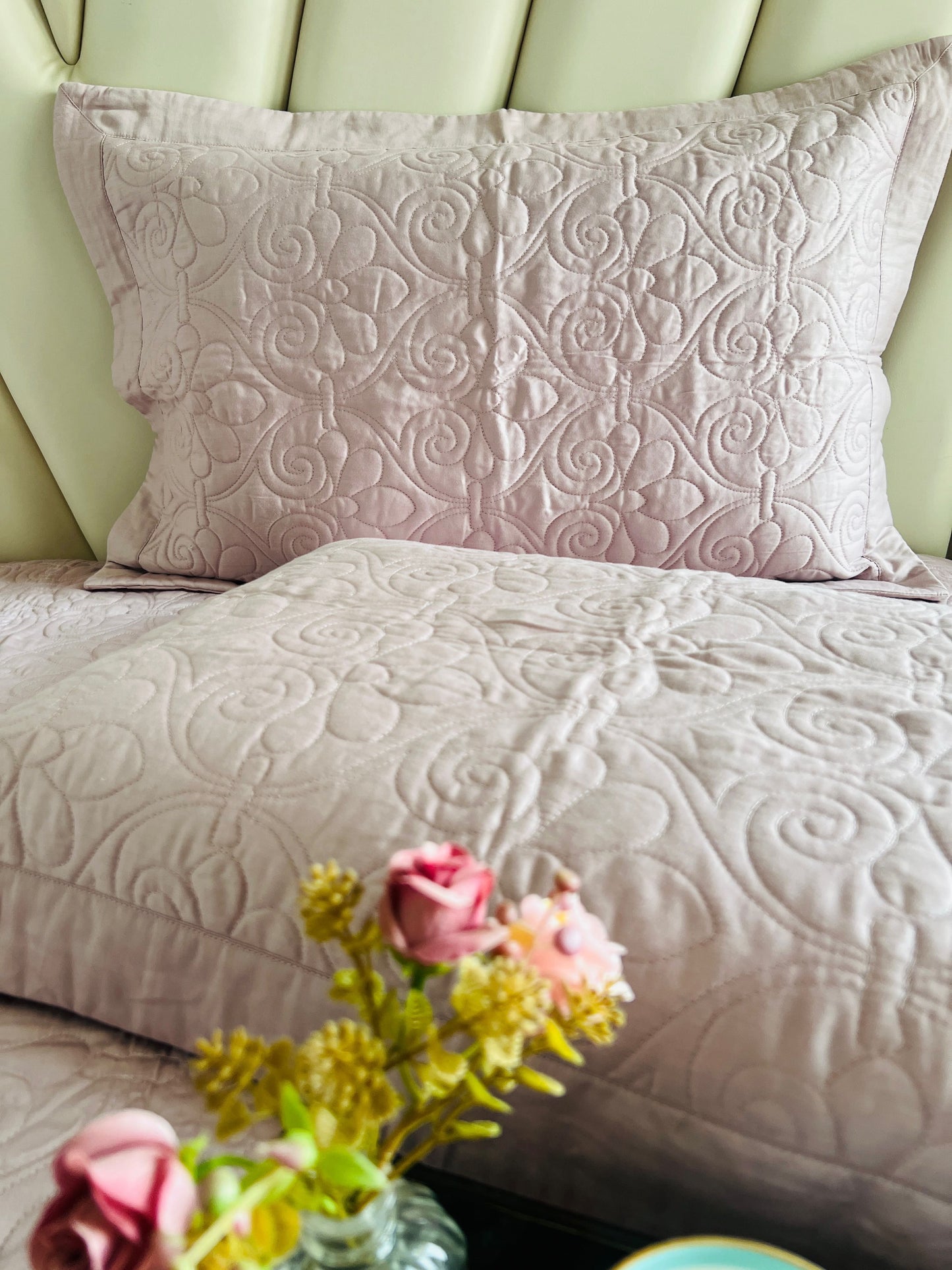 Amara Quilted Solid Bedcover 3pc Set