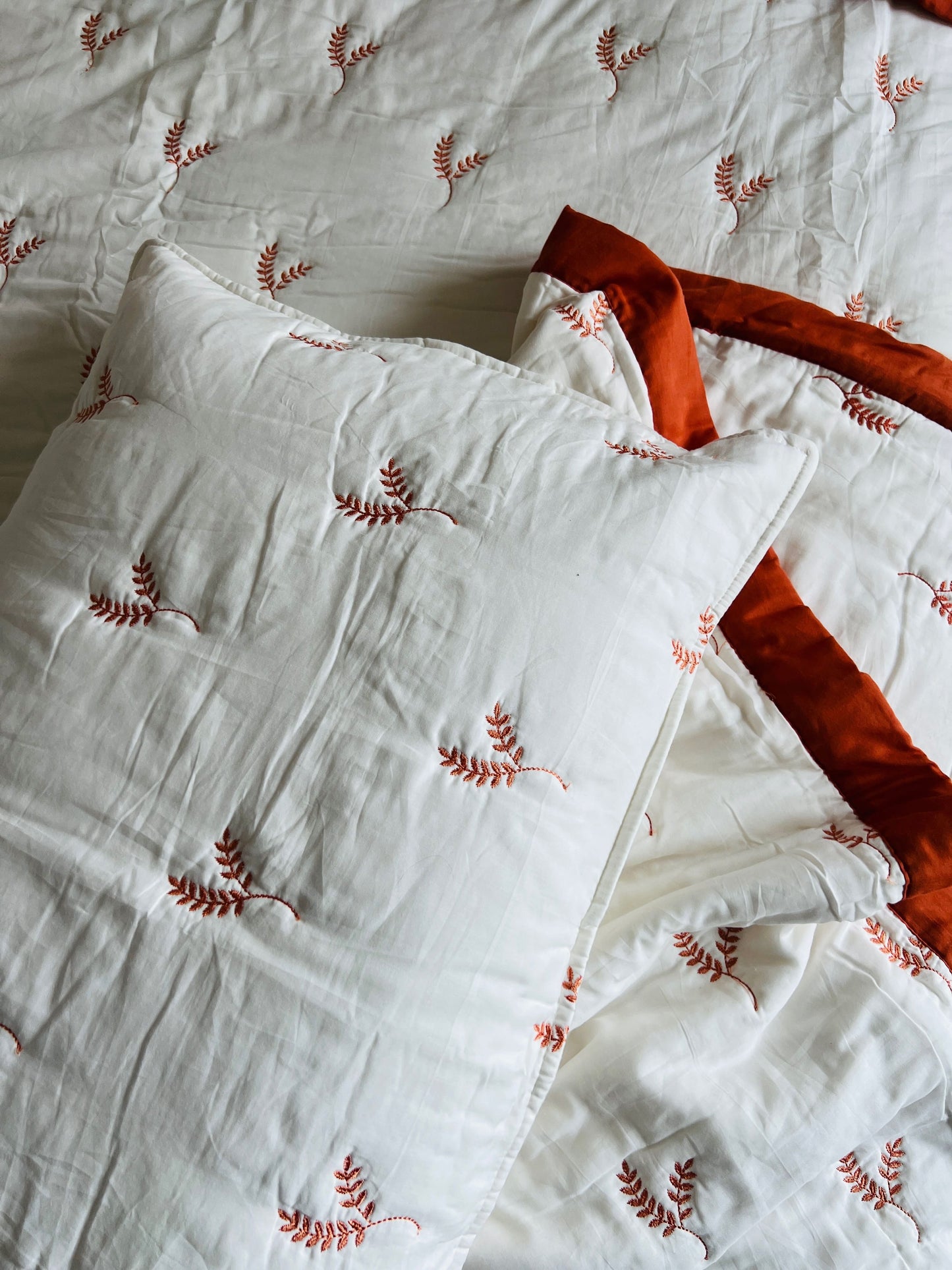 Embroidered Bedcover/Quilt Set