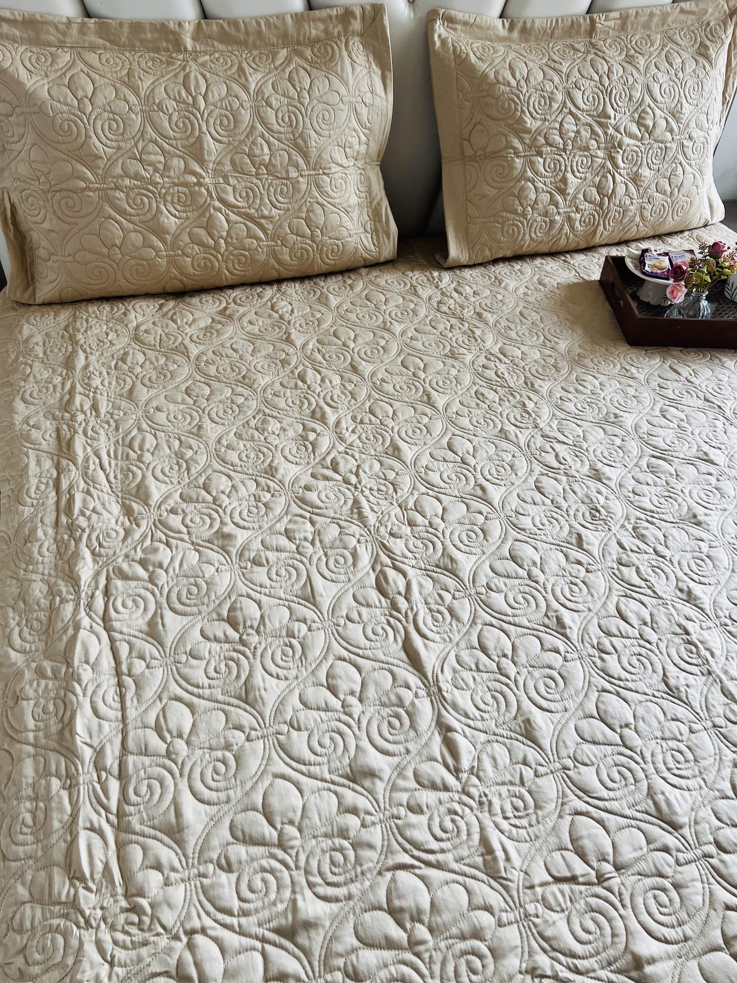 Amara Quilted Solid Bedcover 3pc Set