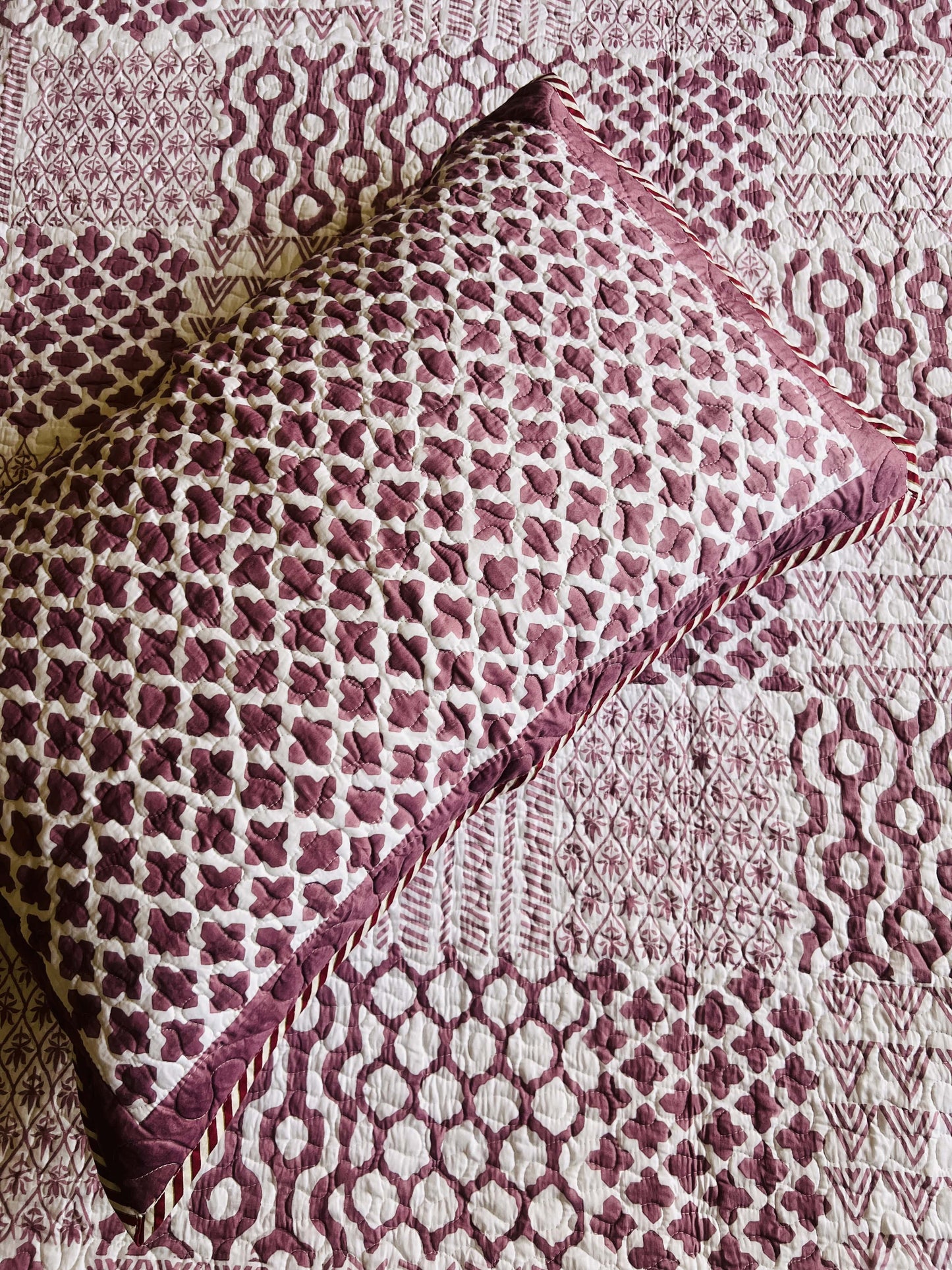 Pink Quilted Bedcover 3pc Set