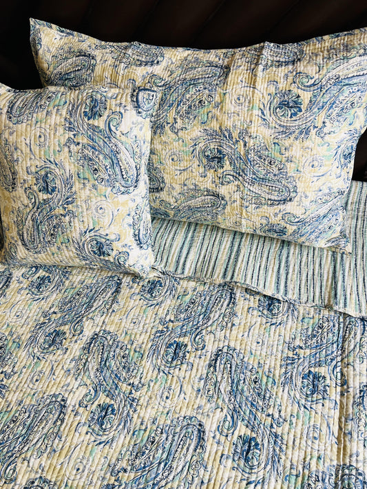 Paisley Quilted Reversible Bedcover 5pc Set