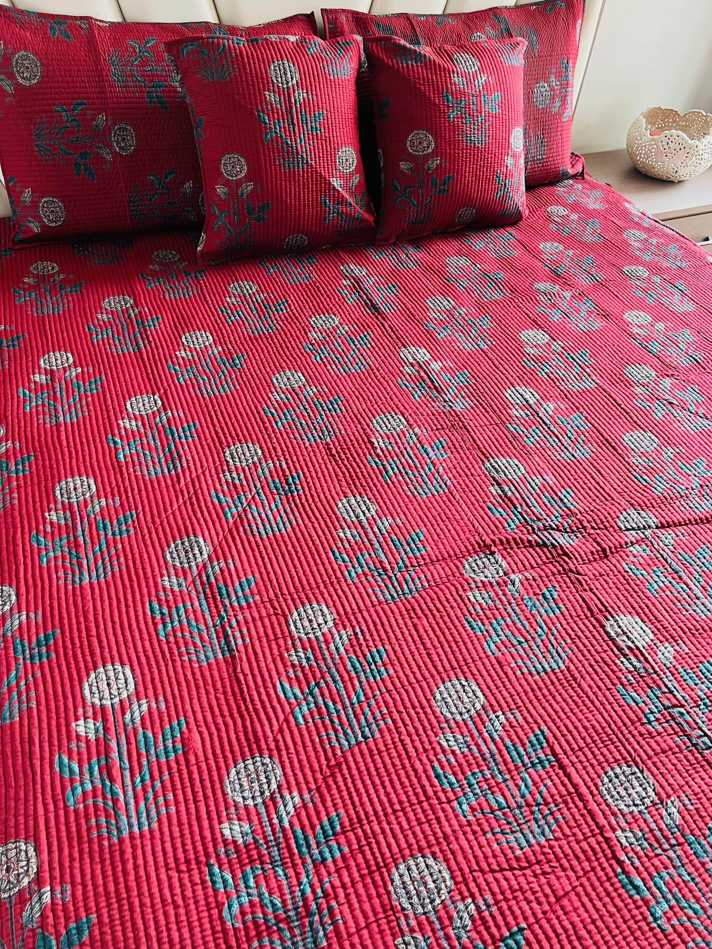 Yellow Marigold Quilted Reversible Bedcover 5pc Set