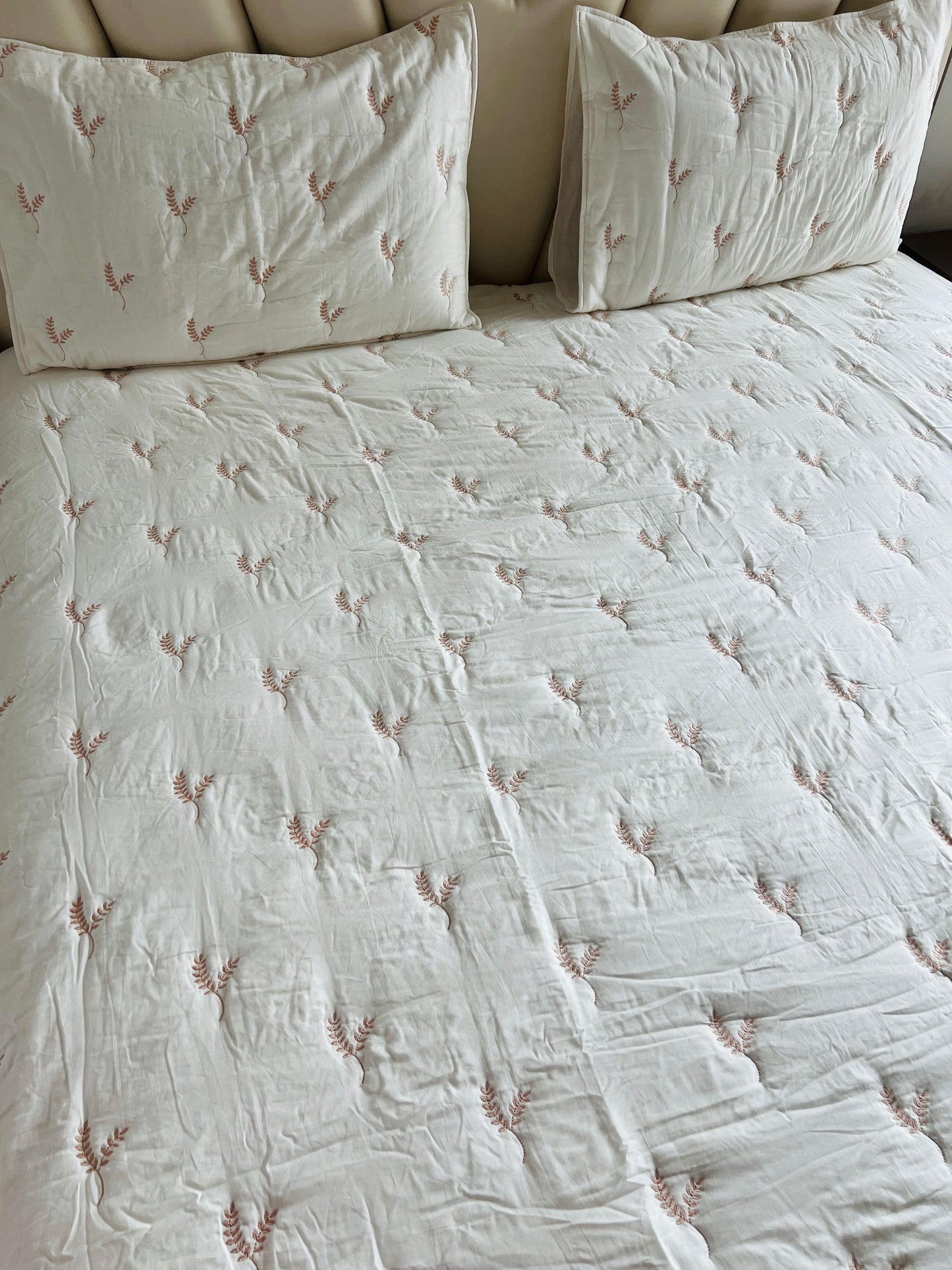 Embroidered Bedcover/Quilt Set