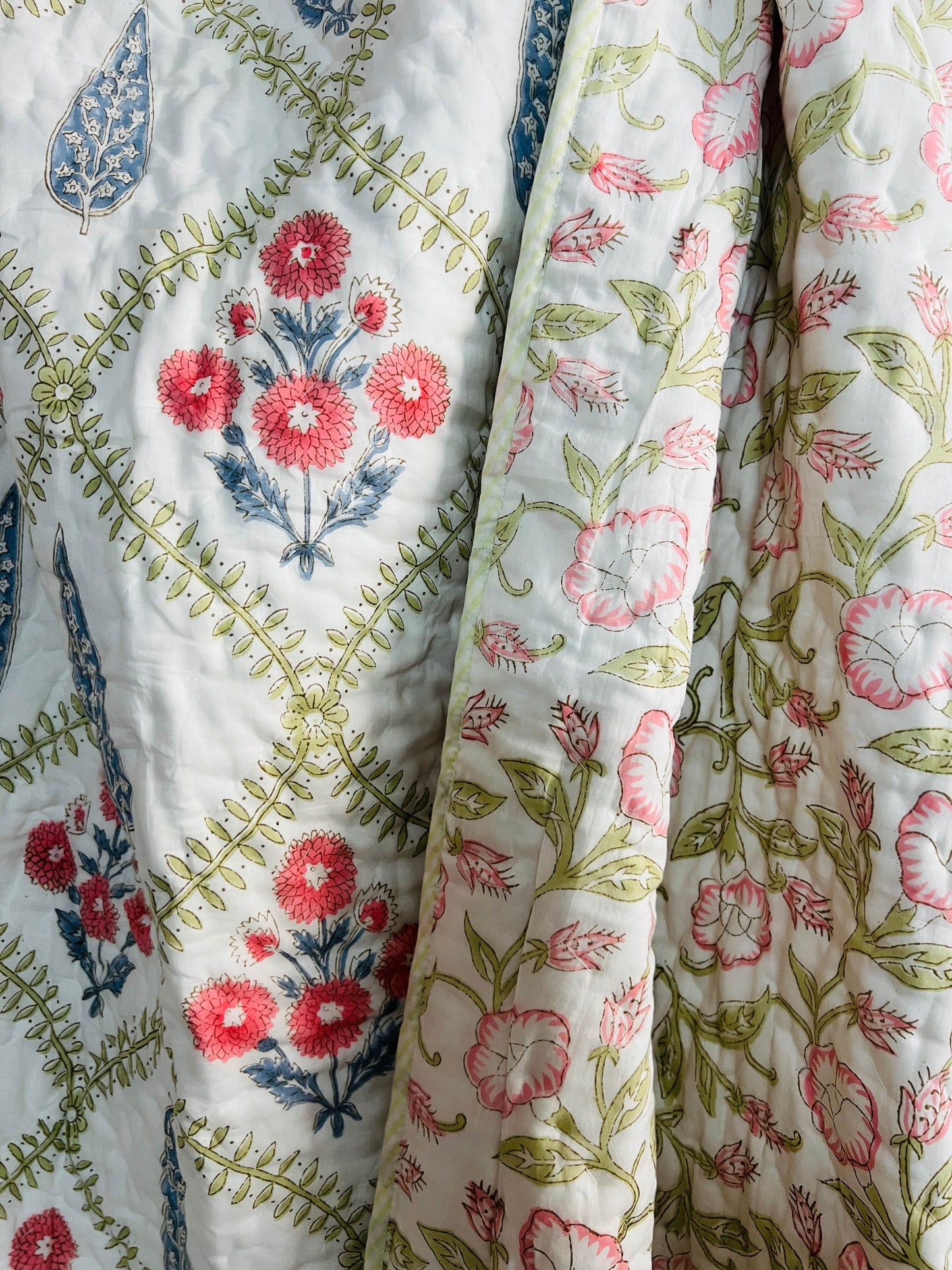 Double Bed Handblock Reversible Quilt