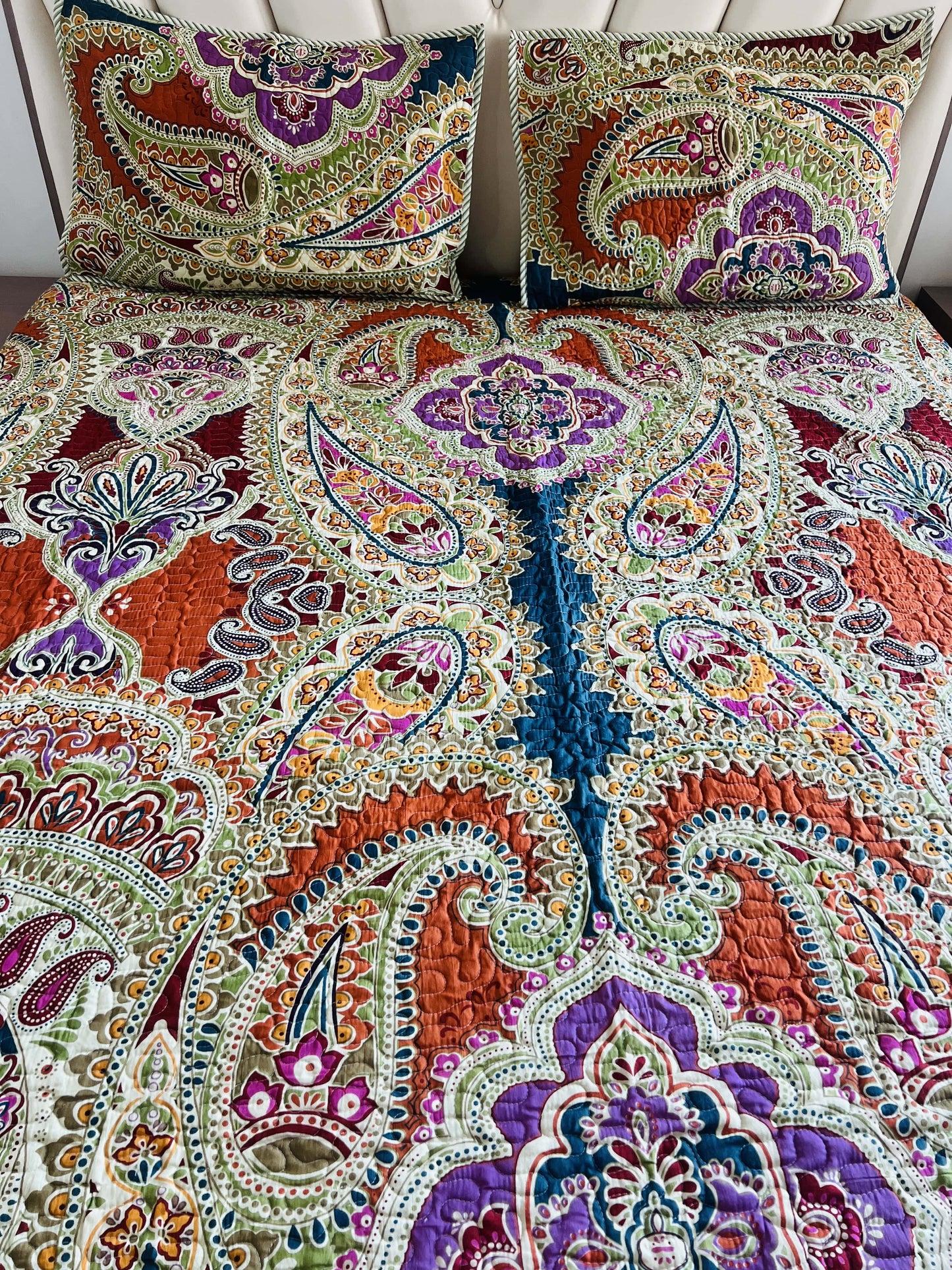 Mughal Quilted Bedcover 3pc Set