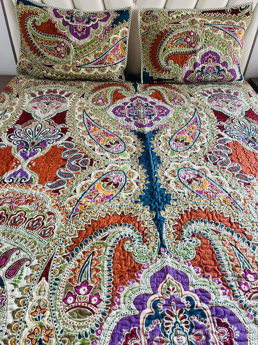 Mughal Quilted Bedcover 3pc Set