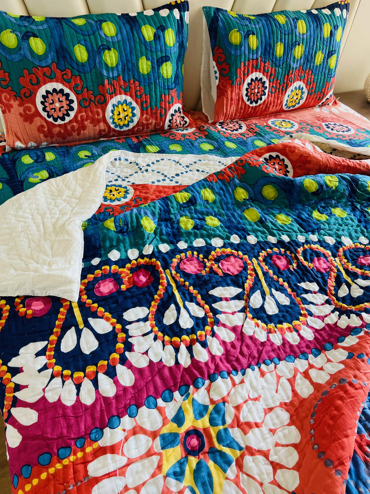 Multicolour Printed Double Bed Quilt