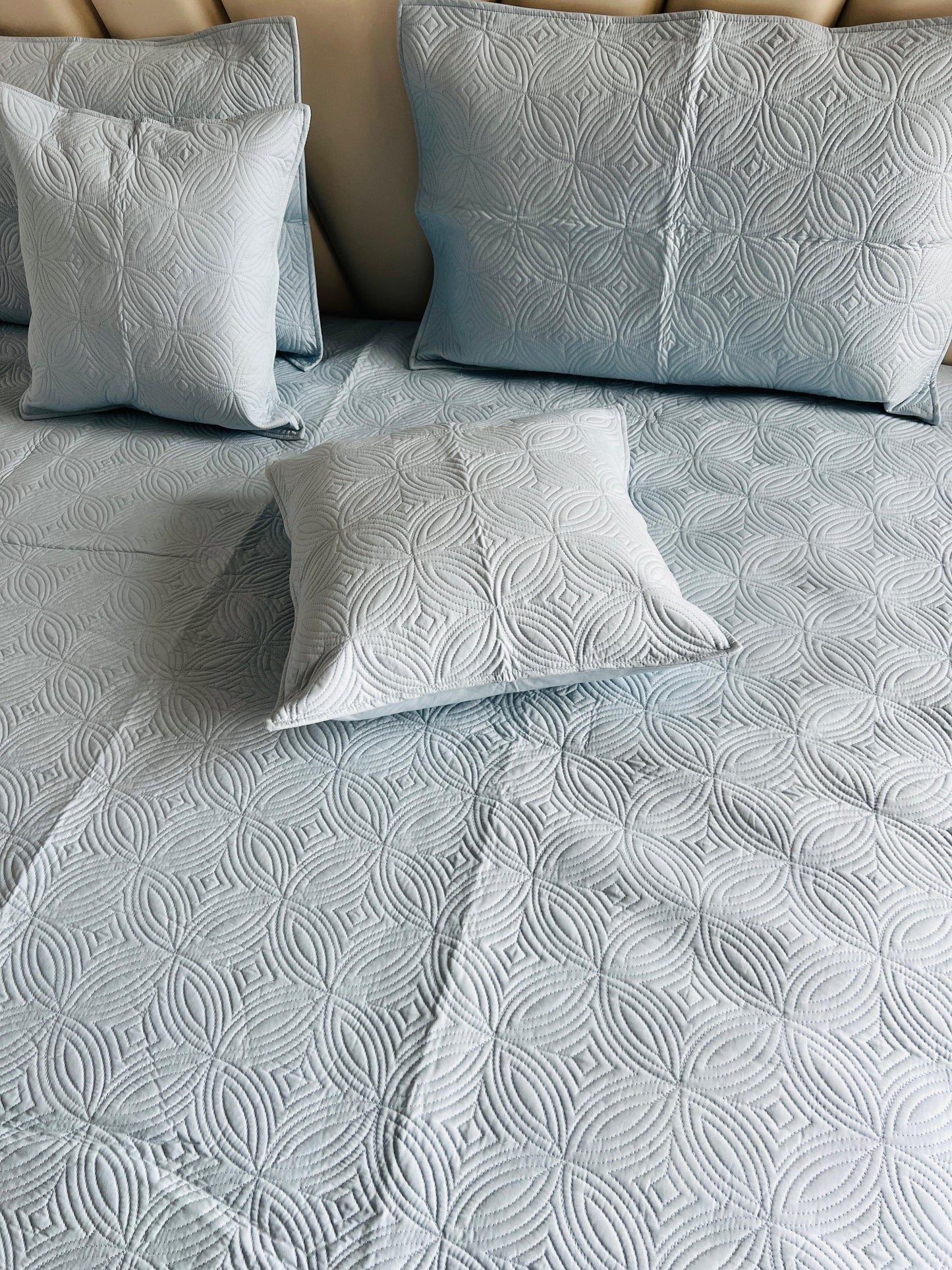 Aqua Quilted Bedcover 5pc Set