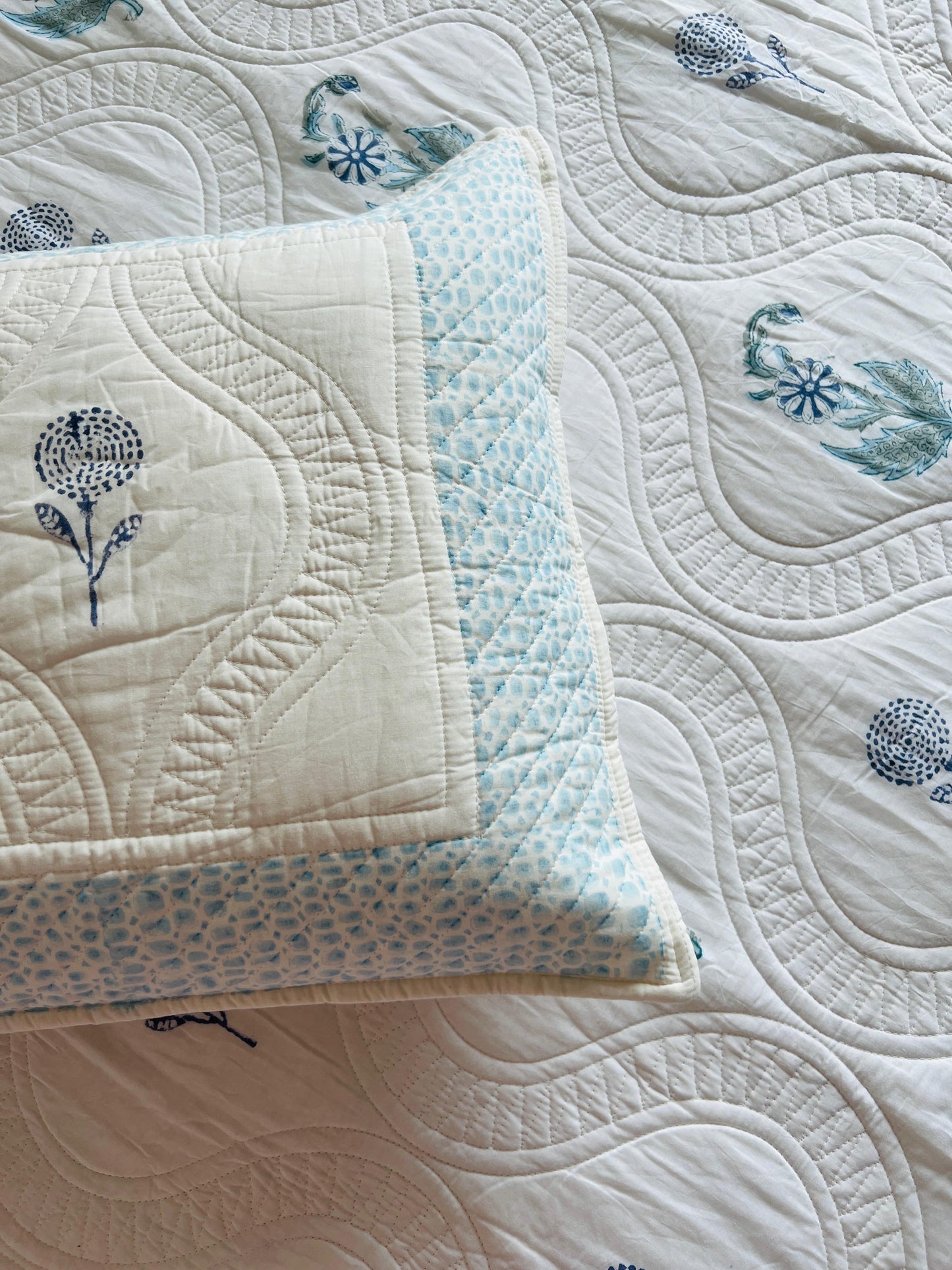 Jaal Handblock Quilted Bedcover 3pc Set