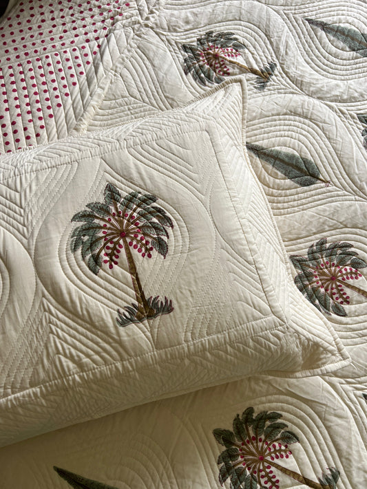 Palm Grove King Size Quilted Bedcover 3pc Set