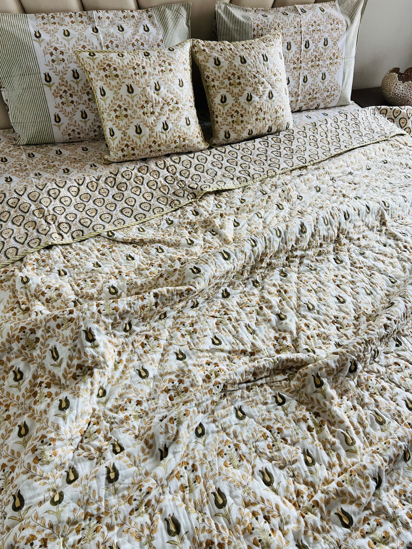 Tulip Gold Handblock Set
