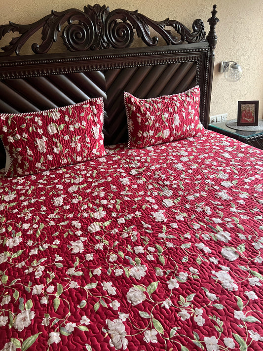 Printed Quilted Bedcover 3pc Set