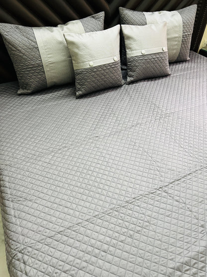 Diamond Reversible Quilted Bedcover 5pc Set