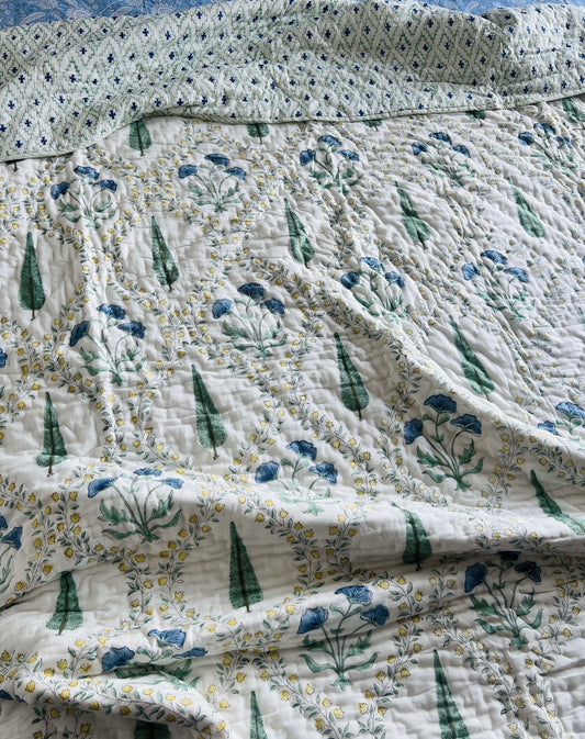 Blue Tulip Handblock Set