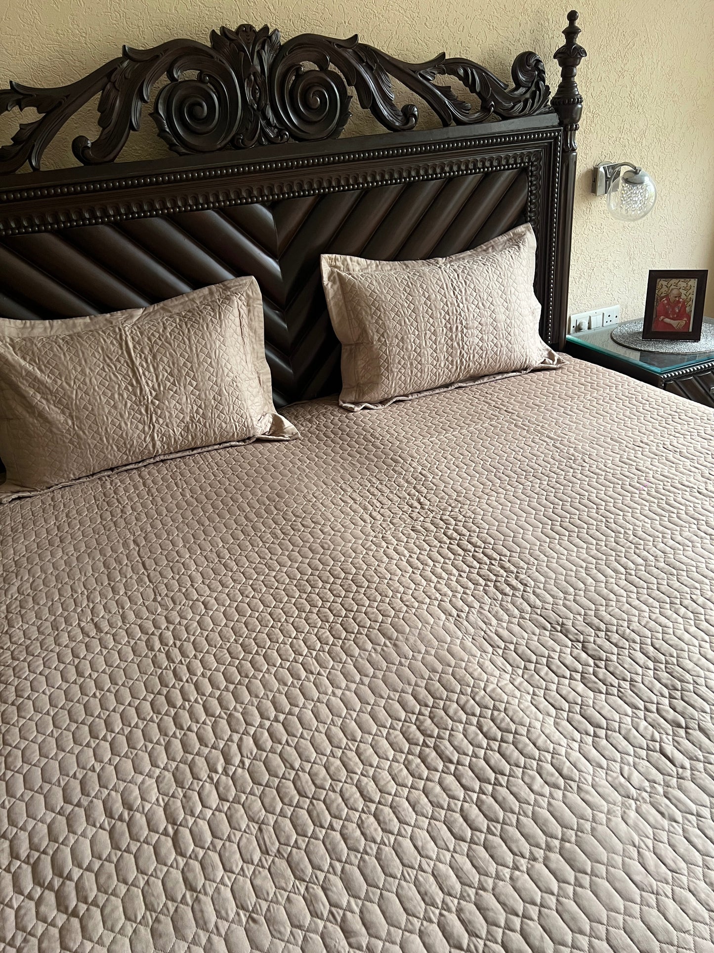 Hexa King Size Quilted Bedcover 3pc Set