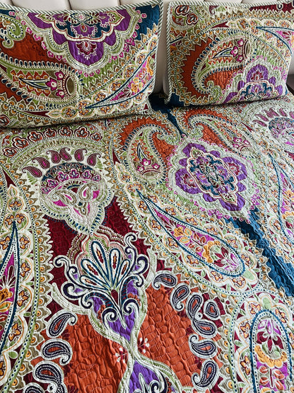 Mughal Quilted Bedcover 3pc Set