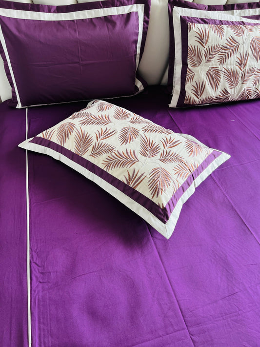 Wine Cotton Luxury Embroidery Bedsheet