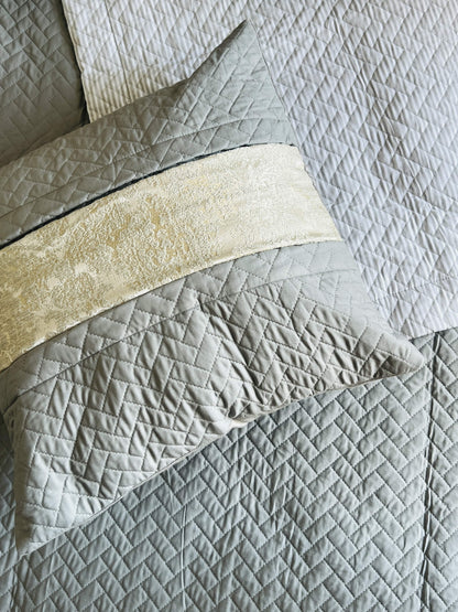 Zig Zag Reversible Quilted Bedcover 5pc Set