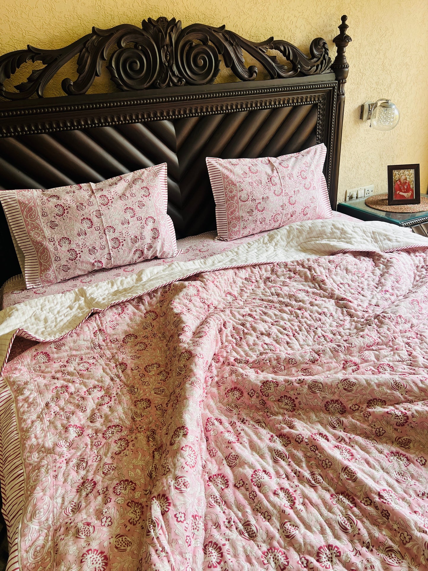 Pink Anaar Handblock Set