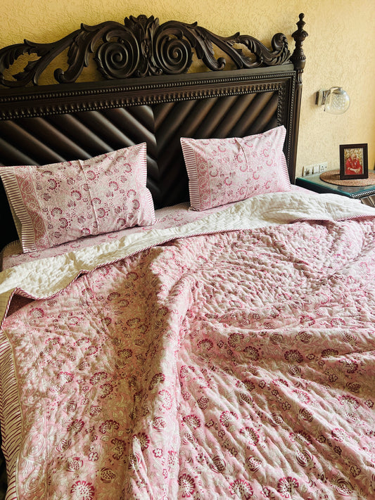 Pink Anaar Handblock Set