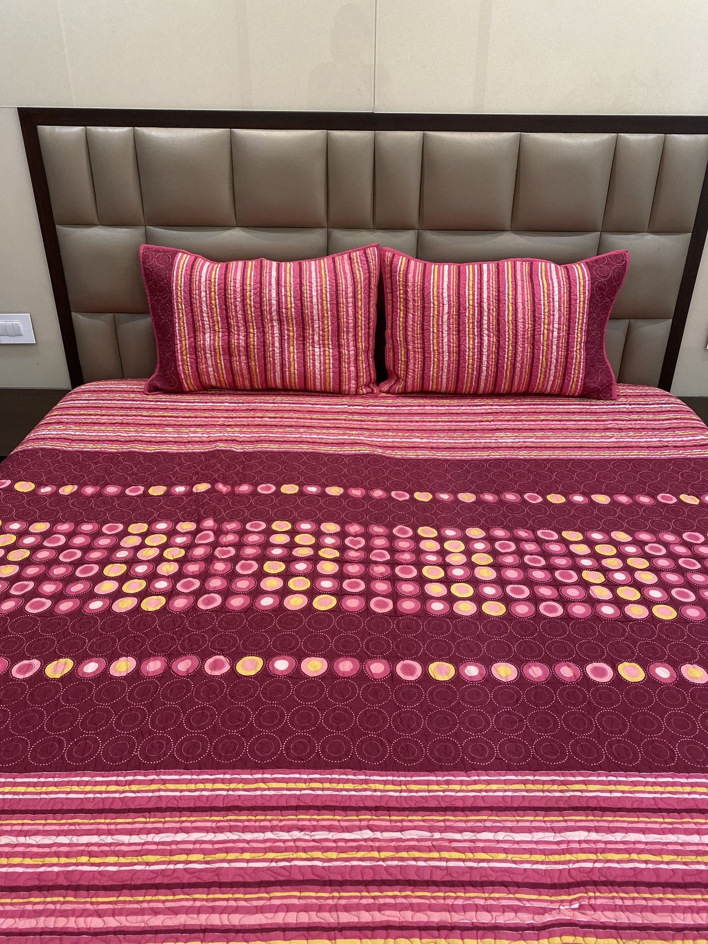 Geometric Quilted Bedcover 3pc Set