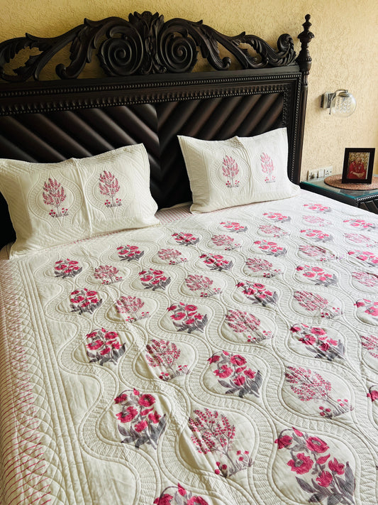 Jaal Handblock Bedcover