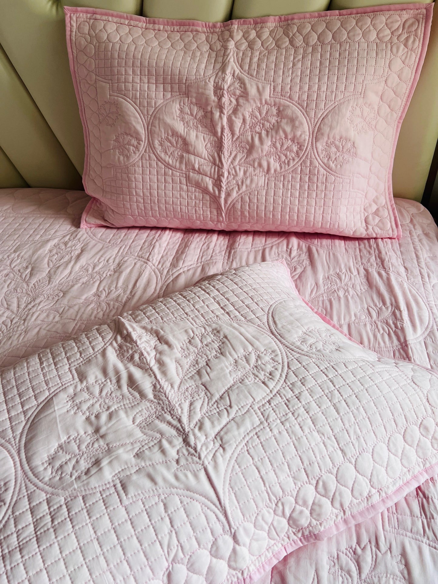 Chic Flora Quilted Bedcover 3pc Set