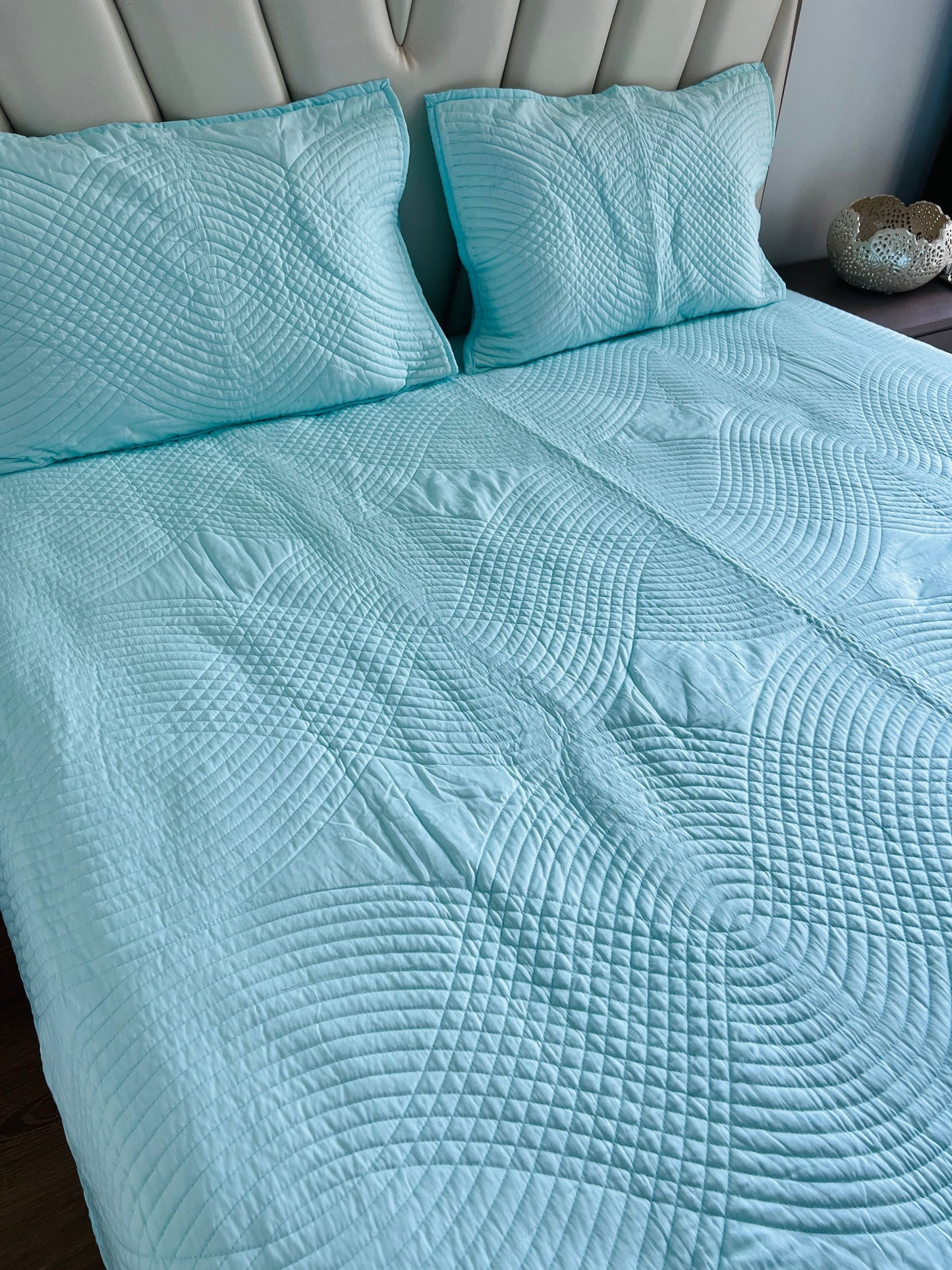 Quilted Solid Bedcover 3pc Set