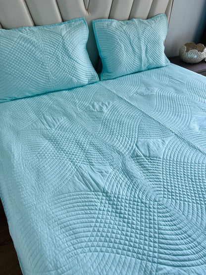 Quilted Solid Bedcover 3pc Set