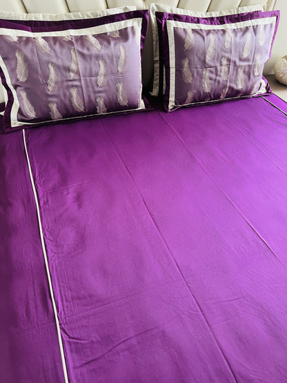 Wine Cotton Luxury Embroidery Bedsheet