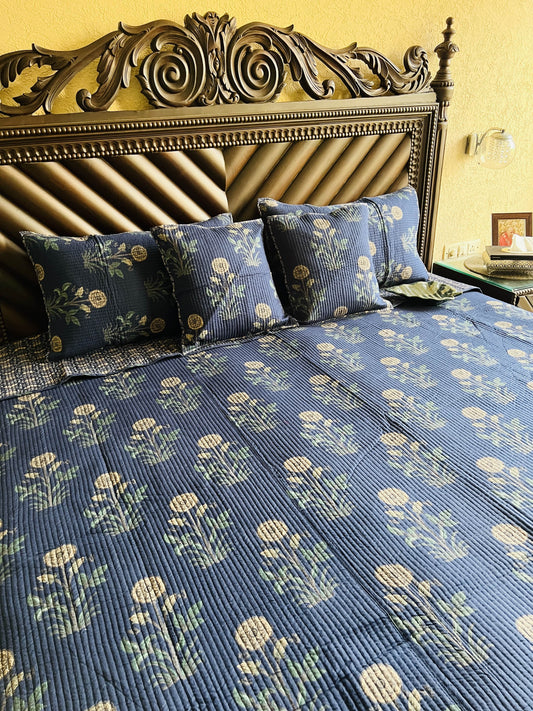 Yellow Marigold Quilted Reversible Bedcover 5pc Set