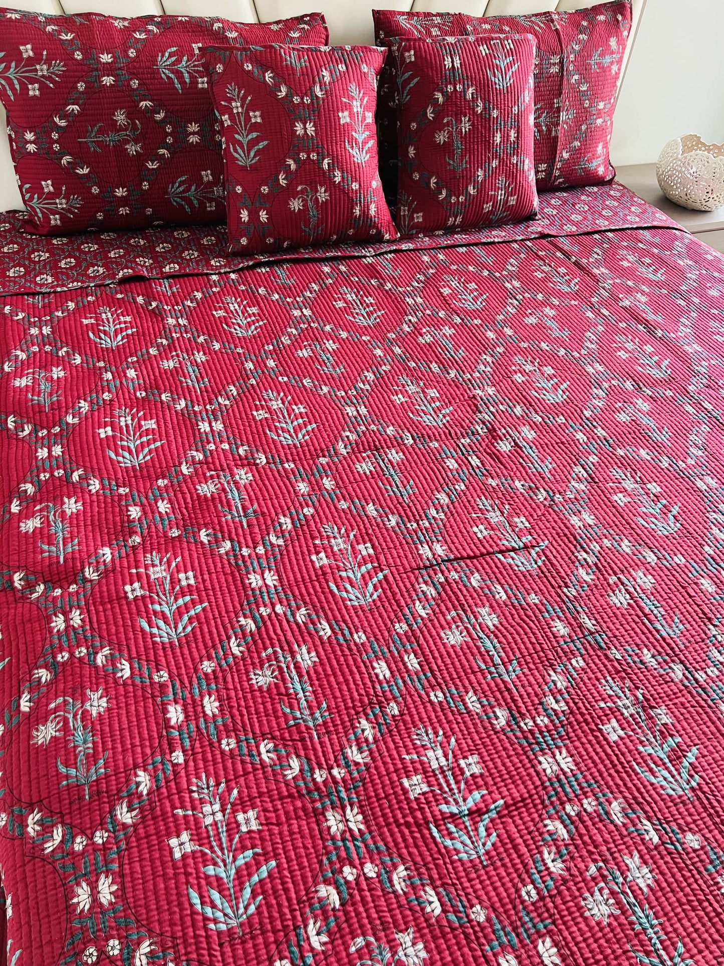 Jasmine Quilted Bedcover 5pc Set