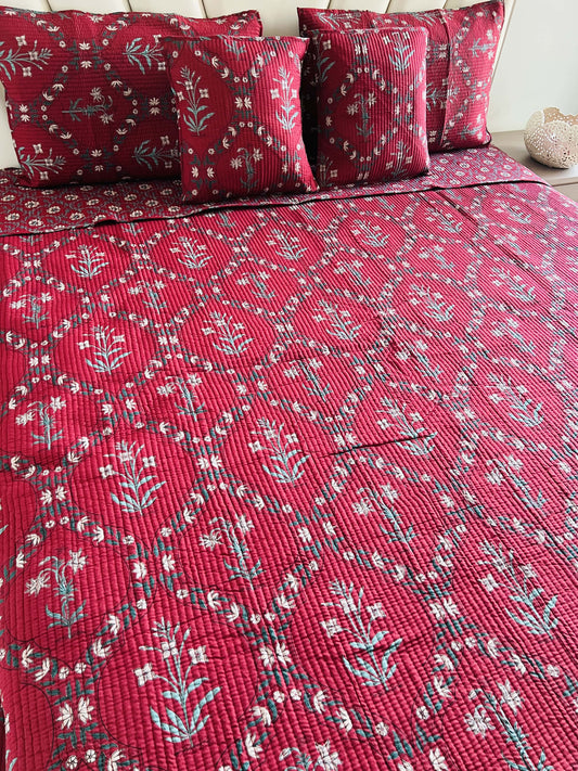 Jasmine Quilted Bedcover 5pc Set