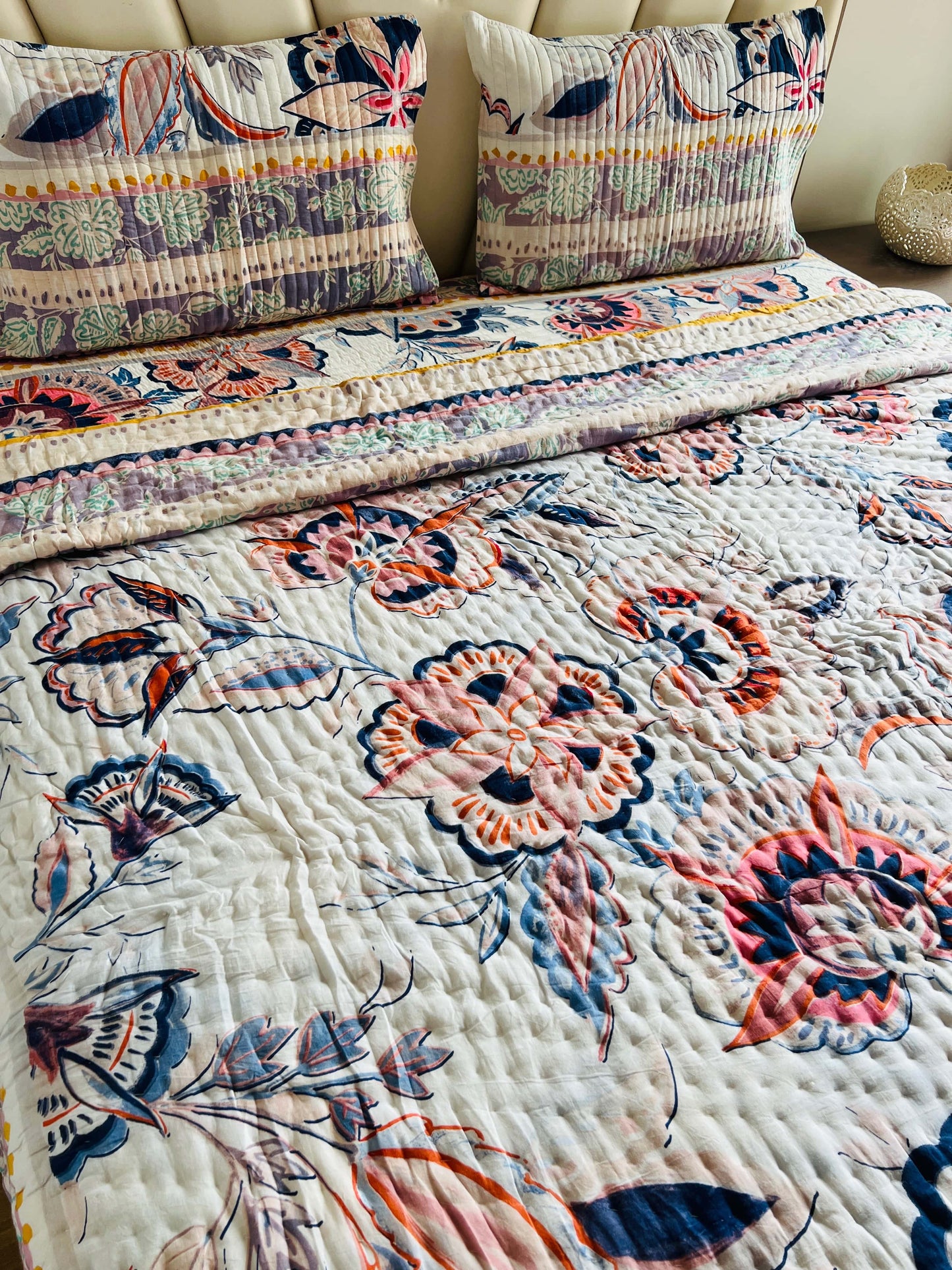 Multicolour Printed Double Bed Quilt