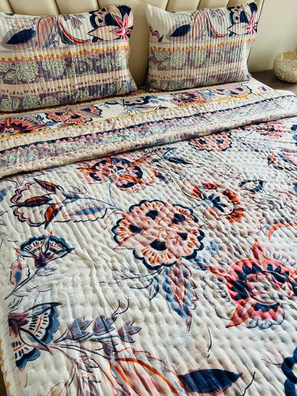 Multicolour Printed Double Bed Quilt