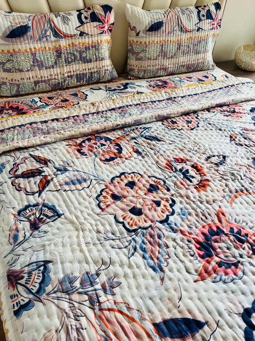 Multicolour Printed Double Bed Quilt