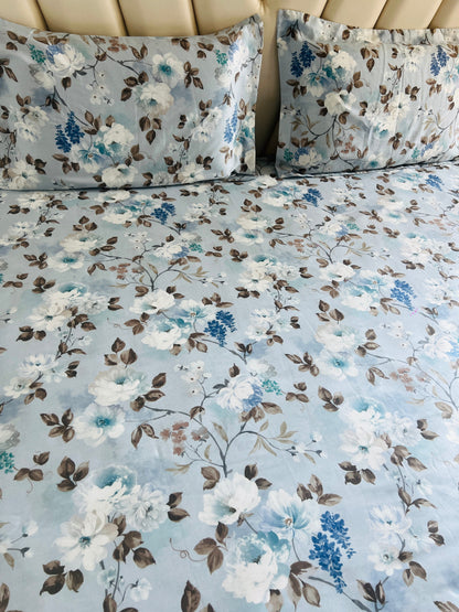 Floral King Size Printed Bedsheet