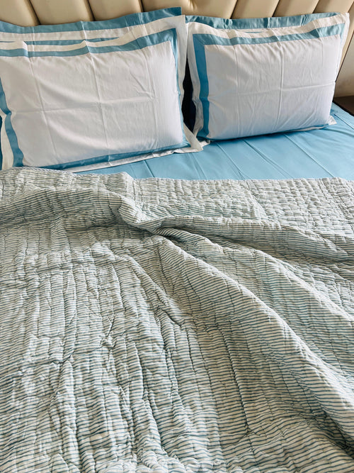 Double Bed Stripes Kantha Quilt