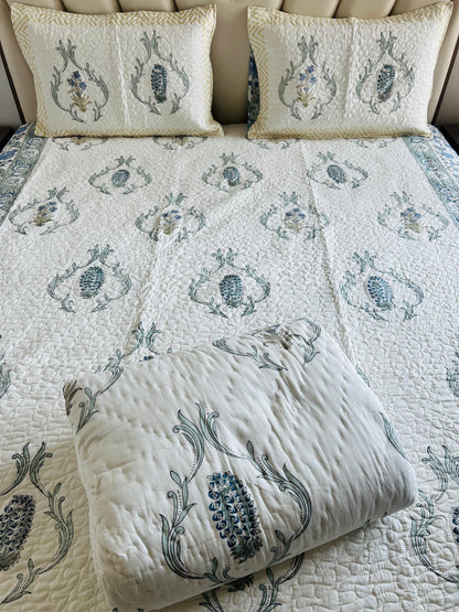Double Bed Handblock Reversible Quilt