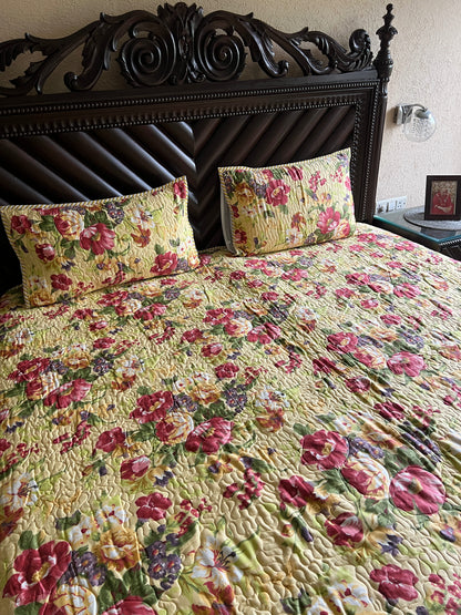 Gulabo Printed Quilted Bedcover 3pc Set