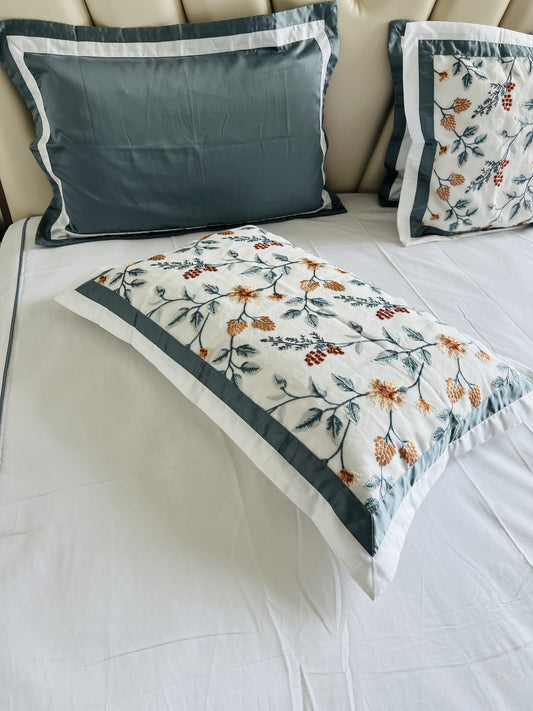White Cotton Luxury Embroidery Bedsheet