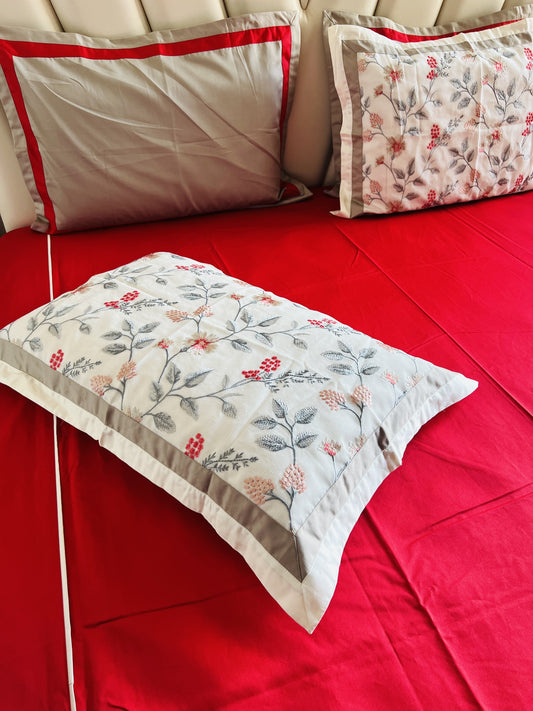 Floral Cotton Luxury Embroidery Bedsheet