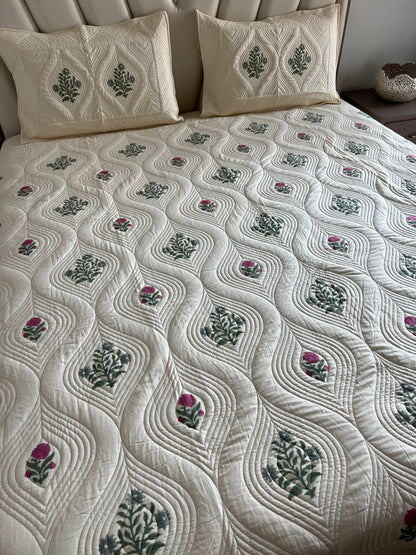 Botanica King Size Quilted Bedcover 3pc Set
