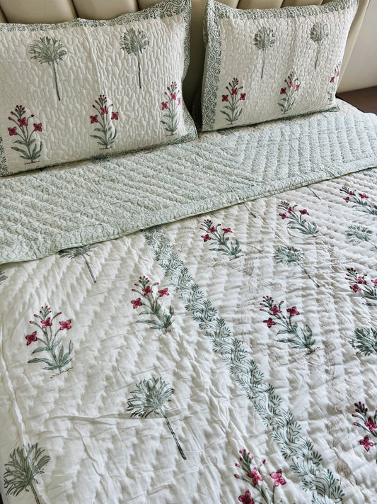 Double Bed Handblock Reversible Quilt