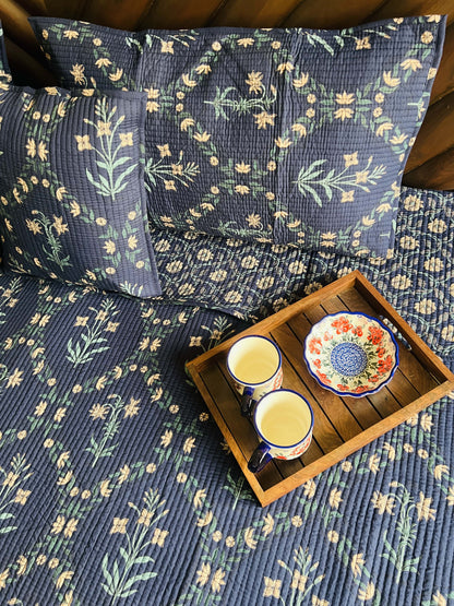 Jasmine Quilted Bedcover 5pc Set