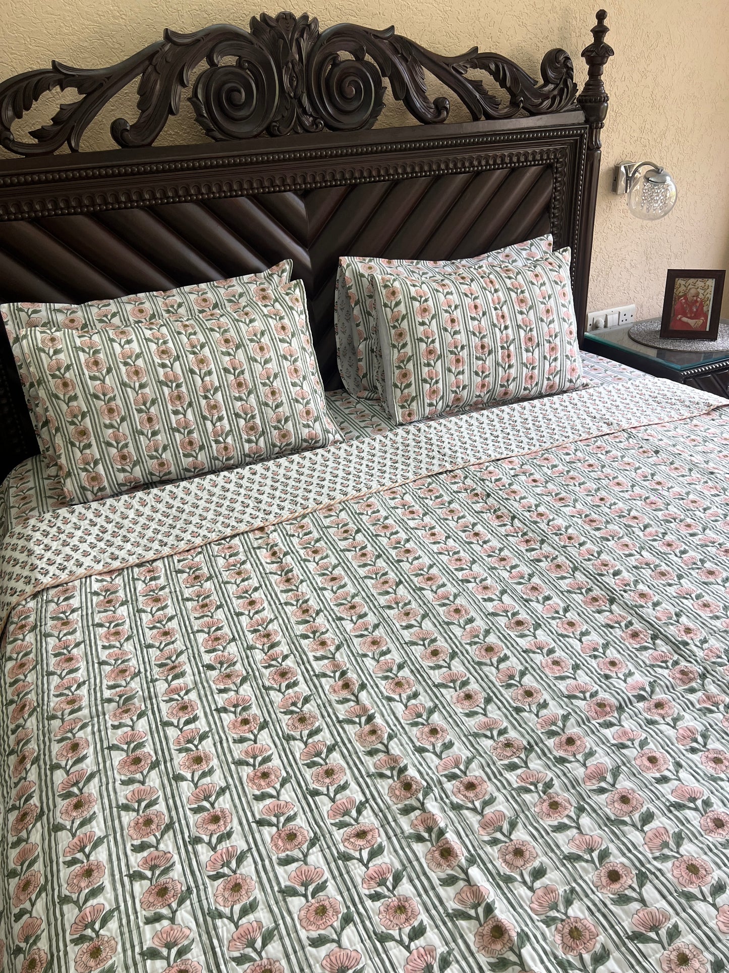Rosy Vine Handblock Set
