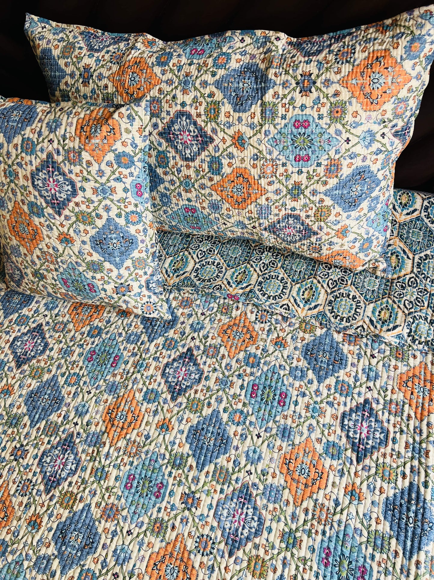 Kilm Quilted Reversible Bedcover 5pc Set